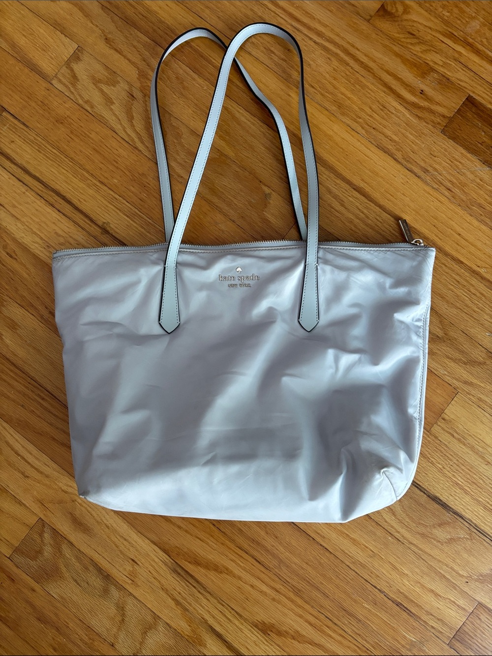 kate spade Light Gray Nylon Tote with Long Straps